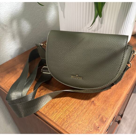 Kedzie Luna Crossbody Bag Shoulder Purse with Removable Strap, Olive Green - Picture 1 of 13
